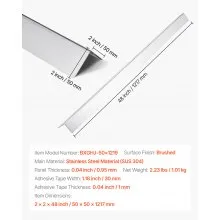Stainless Steel Wall Corner Protector 2x2x48 Inch 10 Pack with 3M Tape