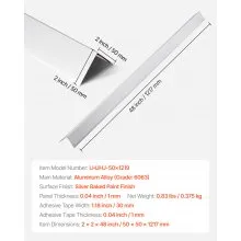 Aluminum Alloy Wall Corner Protector 2x2x48 Inch 12 Pack with 3M Tape