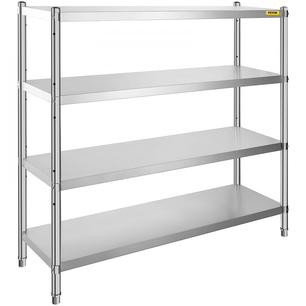 Stainless Steel Racking Garage Kitchen Shelf Warehouse 4 Tier Storage 152x152 Cm