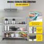 VEVOR Stainless Steel Shelving 60x18.5 Inch 4 Tier Adjustable Shelf Storage Unit Stainless Steel Heavy Duty Shelving for Kitchen Commercial Office Garage Storage 330lb Per Shelf
