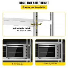 VEVOR Stainless Steel Shelving 60x18.5 Inch 4 Tier Adjustable Shelf Storage Unit Stainless Steel Heavy Duty Shelving for Kitchen Commercial Office Garage Storage 330lb Per Shelf