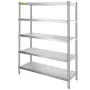 VEVOR stainless steel shelving unit with four adjustable shelves.