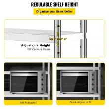VEVOR Shelving Unit 48x18,5 Inch Storage Shelves 5-Tier shelving Units And Storage Adjustable Shelf Storage Unit Ρυθμιζόμενα πόδια Ράφια Μονάδες Ράφια κουζίνας από ανοξείδωτο χάλυβα