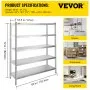 Kitchen Shelf 5 Tiers 152X47cm Storage Rack Shelves Shelving Cupboard Shelf