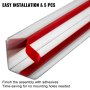 VEVOR stainless steel corner guards with red peel-and-stick adhesive backing, 5 pcs.