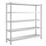 VEVOR Storage Shelf, 5-Tier Storage Shelving Unit, Stainless Steel Garage Shelf, 70.9 x 17.7 x 70.9 inch Heavy Duty Storage Shelving, 1650 Lbs Total Capacity with Adjustable Height