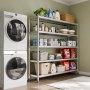 VEVOR Storage Shelf, 5-Tier Storage Shelving Unit, Stainless Steel Garage Shelf, 180.1 x 45 x 180.1 cm Heavy Duty Storage Shelving, 748.4 kg Total Capacity with Adjustable Height