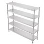VEVOR Storage Shelf, 5-Tier Storage Shelving Unit, Stainless Steel Garage Shelf, 180.1 x 45 x 180.1 cm Heavy Duty Storage Shelving, 748.4 kg Total Capacity with Adjustable Height