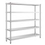 VEVOR Storage Shelf, 5-Tier Storage Shelving Unit, Stainless Steel Garage Shelf, 180.1 x 45 x 180.1 cm Heavy Duty Storage Shelving, 748.4 kg Total Capacity with Adjustable Height