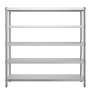 VEVOR Storage Shelf, 5-Tier Storage Shelving Unit, Stainless Steel Garage Shelf, 180.1 x 45 x 180.1 cm Heavy Duty Storage Shelving, 748.4 kg Total Capacity with Adjustable Height