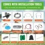 VEVOR Zipline Kit for Kids and Adult, 30.48 m Zip Line Kits Up to 227 kg, Backyard Outdoor Quick Setup Zipline, Playground Entertainment with Stainless Steel Zipline, Spring Brake, Safety Harness, Seat