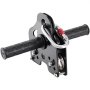 close-up of the VEVOR zipline kit with sturdy grips and secure carabiner attachment.