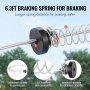 6.3ft steel brake spring on cable, VEVOR zipline kit, prevents rust, ensures safe deceleration, durable.