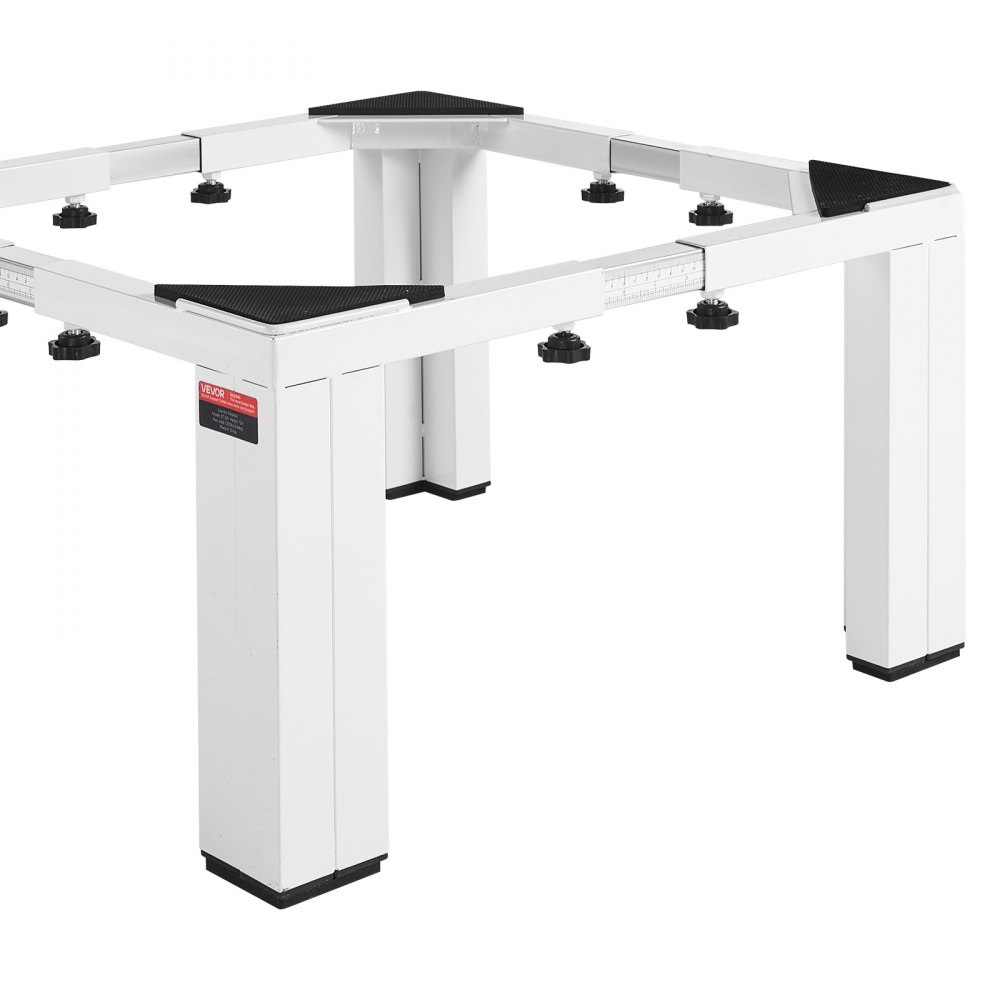 VEVOR Laundry Pedestal, 305 mm Height, Washer and Dryer Pedestals with 544 kg Weight Load Capacity, 475-785 mm Adjustable, Non-Slip Feet, Heavy-duty Steel Washing Machine Stand Universal Fit, White