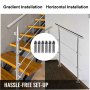 Vevor Safety Handrail Balustrade Stair Staircase Rail Stainless Steel Outdoor