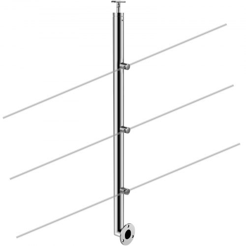 Vevor Adjustable Angle Stair Rail Stair Banister Handrail With 3 Holes 100cm