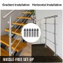 Vevor Safety Handrail Balustrade Stair Staircase Rail Stainless Steel Outdoor