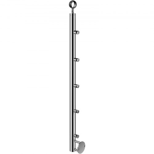 Vevor Adjustable Angle Stair Rail Stair Banister Handrail With 5 Crossbar Holes