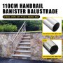 Vevor Adjustable Angle Stair Rail Stair Banister Handrail With 5 Crossbar Holes