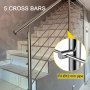 Vevor Adjustable Angle Stair Rail Stair Banister Handrail With 5 Crossbar Holes