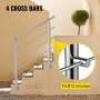 VEVOR Adjustable Angle Stair Rail, 100CM Rail Stair Banister Handrail with Cross Bars, 4 Crossbars Adjustable Angle Railing, 39.4 inch Steel Banister Railing for Indoors Outdoors Balcony Garden Stairs