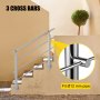 VEVOR Adjustable Angle Stair Rail, 90CM Rail Stair Banister Handrail with Cross Bars, 3 Crossbars Adjustable Angle Railing, 35.4 inch Steel Banister Railing for Indoors Outdoors Balcony Garden Stairs