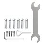 VEVOR stainless steel handrail installation kit with screws, bolts, and wrenches.
