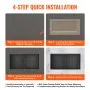 VEVOR 33.02 x 63.5 cm No Tile Shower Niche 304 Stainless Steel, Wall-Inserted Niche Recessed Double Shelves, Sealed Waterproof Rust-Resistant Modern Niche for Shower or Soap Storage Bathroom