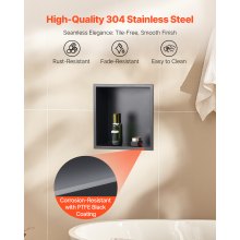 Shower Niche 13 x 13 x 4 inch Recessed Wall Shelf Stainless Steel Black