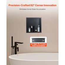 Shower Niche 13 x 13 x 4 inch Recessed Wall Shelf Stainless Steel Black