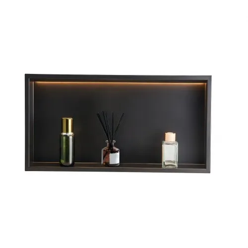 Shower Niche 13”x25”x4"Recessed Shelf With LED Strip Stainless Steel