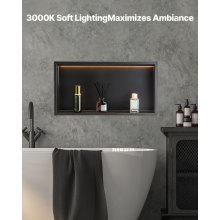 Shower Niche 13”x25”x4"Recessed Shelf With LED Strip Stainless Steel