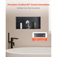 Shower Niche 13 x 25 x 4 inch Frameless Recessed Shelf Stainless Steel