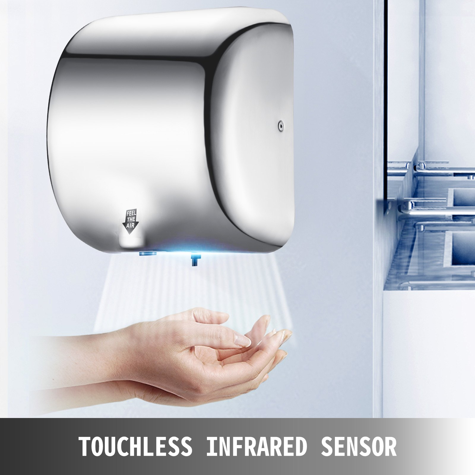 Automatic Electric Hand Dryer Wall Mounted Washroom Bathroom 1800W Powerful
