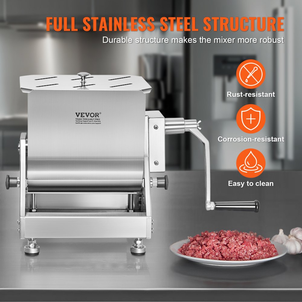 VEVOR 60 Pound Tilt Manual Meat Mixer Sausage Hand Mixer Machine Stainless Steel