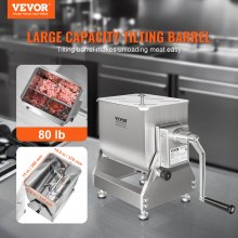 VEVOR 80 Pound Tilt Manual Meat Mixer Sausage Hand Mixer Machine Stainless Steel