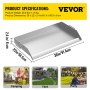 VEVOR 36" x 22" Stainless Steel Comal Griddle Flat Top Grill for outdoor Triple Burner Stove