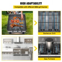 VEVOR Grill Burners, Stainless Steel BBQ Burners Replacement, 4 Packs Grill Burner Replacement, Flame Grill with 40.6cm Length Barbecue Replacement Parts with Evenly Burning for for Premium Gas Grills