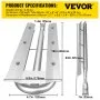 VEVOR BBQ Burners Replacement, Stainless Steel Burner Grill Part Kit, 3 Packs BBQ Burners Replacement, Grill Burner Replacement with Air Flap Barbecue Replacement Parts with Evenly Burning for Gas Gri