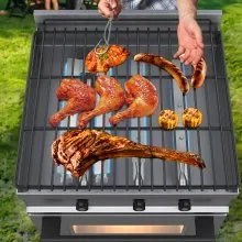 VEVOR BBQ Burners Replacement, Stainless Steel Burner Grill Part Kit, 3 Packs BBQ Burners Replacement, Grill Burner Replacement w/ Air Flap Barbecue Replacement Parts w/ Evenly Burning for Gas Grills