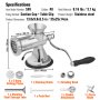 VEVOR Manual Meat Grinder, 304 Stainless Steel Hand Meat Grinder with Suction Cup + Steel Table Clamp, Meat Mincer Sausage Maker & 2 Cutting Plates, Sausage Tube, Grinding Head for Beef Pepper Cookie