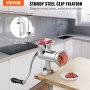 VEVOR Manual Meat Grinder, 304 Stainless Steel Hand Meat Grinder with Steel Table Clamp, Meat Mincer Sausage Maker & 2 Cutting Plates, Cookie Attachment, Sausage Tube for Beef Pepper Mushroom Cookie