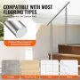 VEVOR Handrails for Outdoor Steps, 39.4in / 100cm Length Stair Hand Rail Kit, Transitional Stainless Steel Railings with Installation Kit, Double-column Staircase Handrails for Seniors,Porch & Deck
