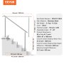 VEVOR 59 hüvelykes / 150 cm-es kapaszkodók kültéri lépcsőhöz Lépcsőház idősek veranda fedélzetéhez