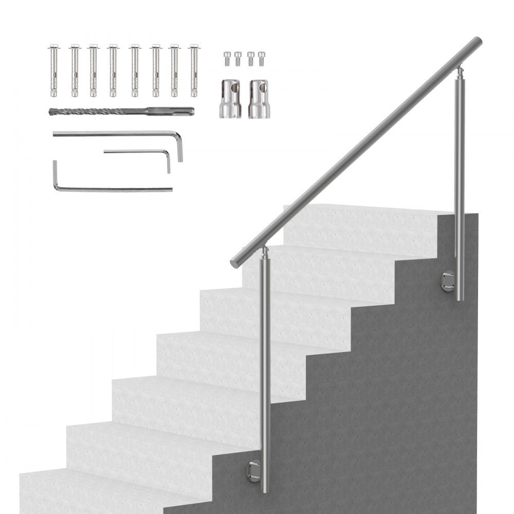 VEVOR 59 in Handrails for Outdoor Steps Staircase for Porch Deck Side ...