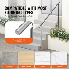 VEVOR 59 in Handrails for Outdoor Steps Staircase for Porch Deck Side-mount