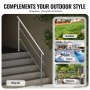 VEVOR Handrails for Outdoor Steps, 70.9in Length 2 Crossbars Stair Hand Rail Kit, Transitional Stainless Steel Railings w/ Installation Kit, Double-column Staircase Handrails for Seniors,Porch & Deck