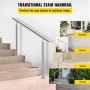 Vevor Handrail For Outdoor Steps Stainless Steel Handrail Fits 3 To 4 Steps