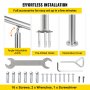 Vevor Handrail For Outdoor Steps Stainless Steel Handrail Fits 3 To 4 Steps