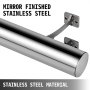 VEVOR 2FT Length Bar Foot Rail Kit,2''OD Solid Brushed Stainless Steel Rail Tubing Kit, for Wall ​Foot Rest with 2 Wall Mount Brackets and 2 Flat End Caps